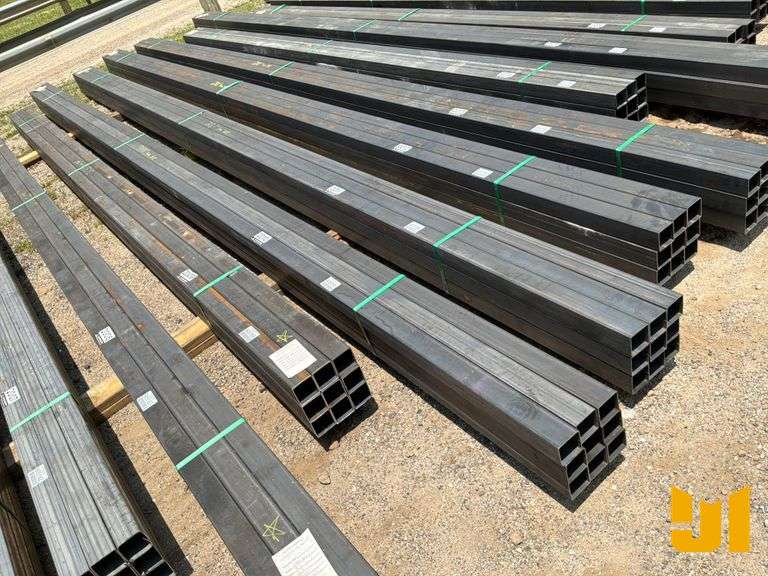UNUSED QTY OF (9) PCS OF 13 GAUGE WALL 3''X3'' STEEL TUBE