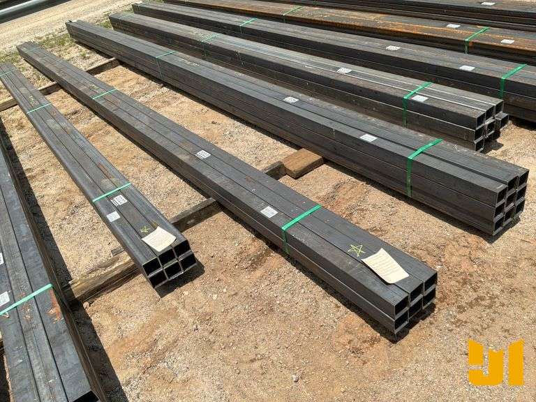 UNUSED QTY OF (9) PCS OF 13 GAUGE WALL 3''X3'' STEEL TUBE