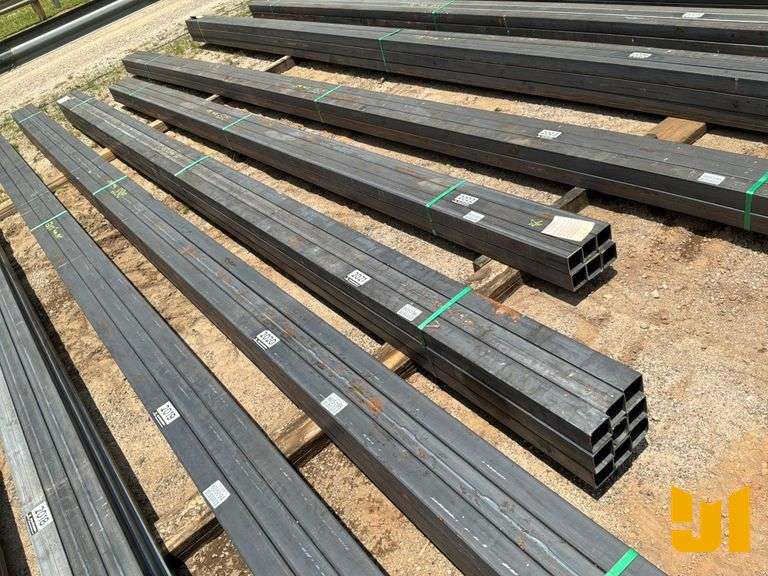 UNUSED QTY OF (9) PCS OF 13 GAUGE WALL 3''X3'' STEEL TUBE