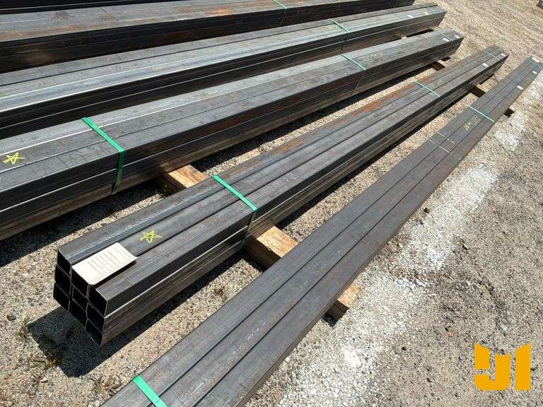 UNUSED QTY OF (9) PCS OF 13 GAUGE WALL 3''X3'' STEEL TUBE