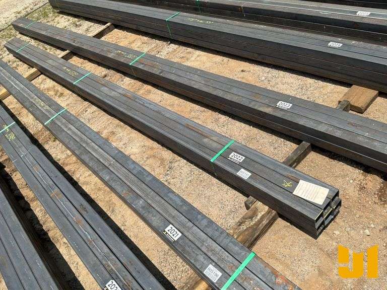 UNUSED QTY OF (9) PCS OF 13 GAUGE WALL 3''X3'' STEEL TUBE