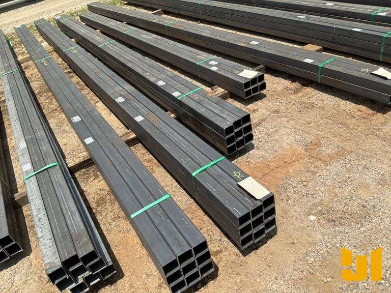 UNUSED QTY OF (9) PCS OF 13 GAUGE WALL 3''X3'' STEEL TUBE