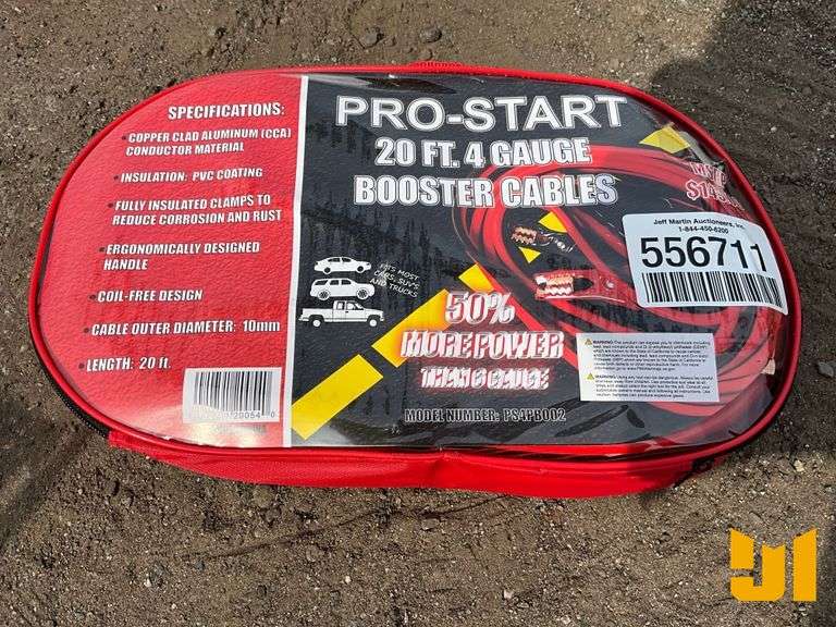 UNUSED PRO START PS4PB002 4 GA 20' BOOSTER CABLES