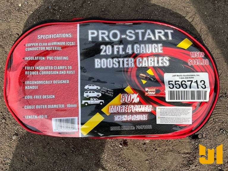UNUSED PRO START PS4PB002 4 GA 20' BOOSTER CABLES