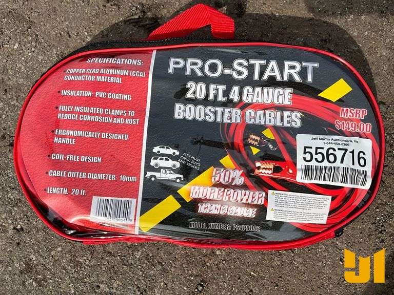 UNUSED PRO START PS4PB002 4 GA 20' BOOSTER CABLES