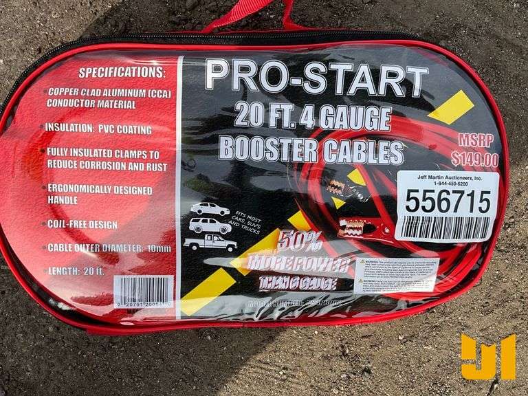 UNUSED PRO START PS4PB002 4 GA 20' BOOSTER CABLES