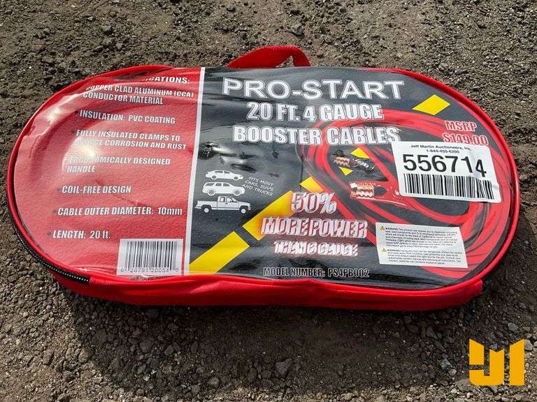 UNUSED PRO START PS4PB002 4 GA 20' BOOSTER CABLES