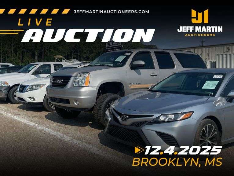 SOUTH MISSISSIPPI AUTO AUCTION FEATURING VEHICLES, BOATS, MOTORCYCLES, RV’S - DECEMBER 4TH @ 6PM CT