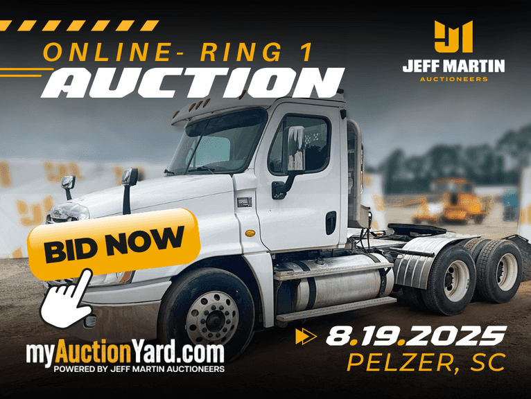 CONSTRUCTION EQUIPMENT, TRUCKS, TRAILERS LOCATED IN PELZER, SC- BEGINS CLOSING AUGUST 19TH @ 10AM CT. 