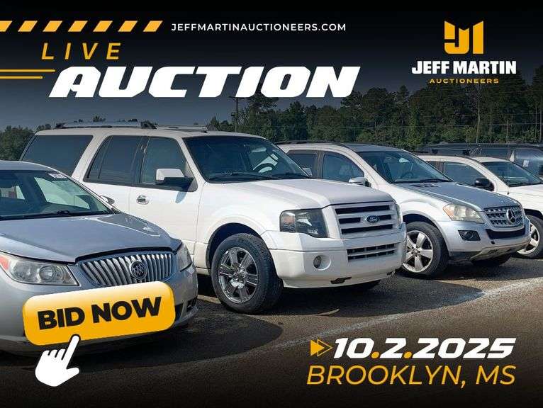SOUTH MISSISSIPPI AUTO AUCTION FEATURING VEHICLES, BOATS, MOTORCYCLES, RV’S - OCTOBER 2ND @ 6PM CT