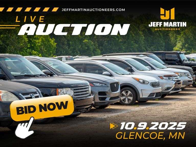 UPPER MIDWEST AUTOMOBILE AUCTION- OCTOBER 9TH @ 5:30 PM CT