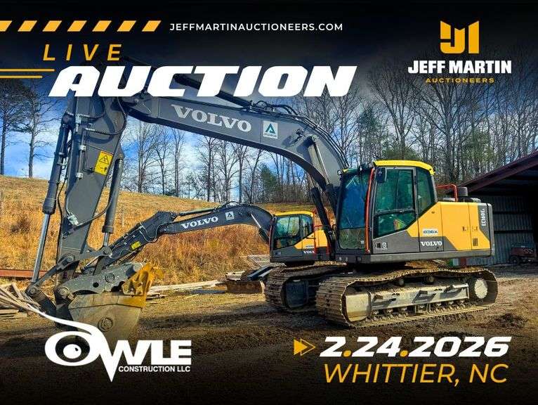ONE OWNER ABSOLUTE AUCTION FOR OWLE CONSTRUCTION- FEBRUARY 24TH @ 9AM ET