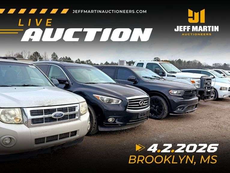 SOUTH MISSISSIPPI AUTO AUCTION FEATURING VEHICLES, BOATS, MOTORCYCLES, RV’S - APRIL 2ND @ 6PM CT