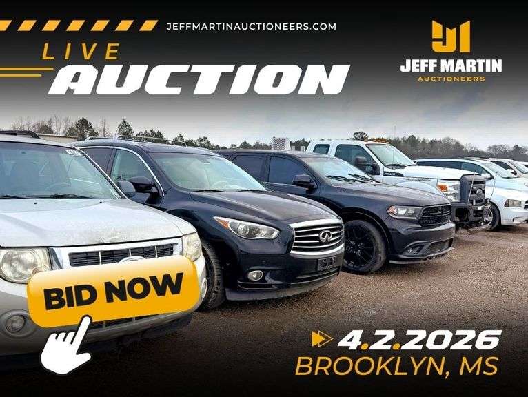 SOUTH MISSISSIPPI AUTO AUCTION FEATURING VEHICLES, BOATS, MOTORCYCLES, RV’S - APRIL 2ND  @ 5:30PM CT