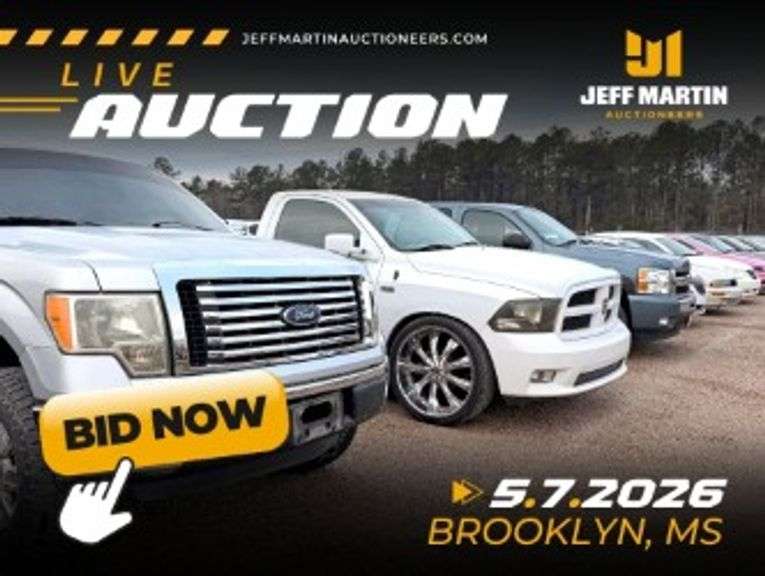 SOUTH MISSISSIPPI AUTO AUCTION FEATURING VEHICLES, BOATS, MOTORCYCLES, RV’S - MAY 7TH @ 5:30 PM CT