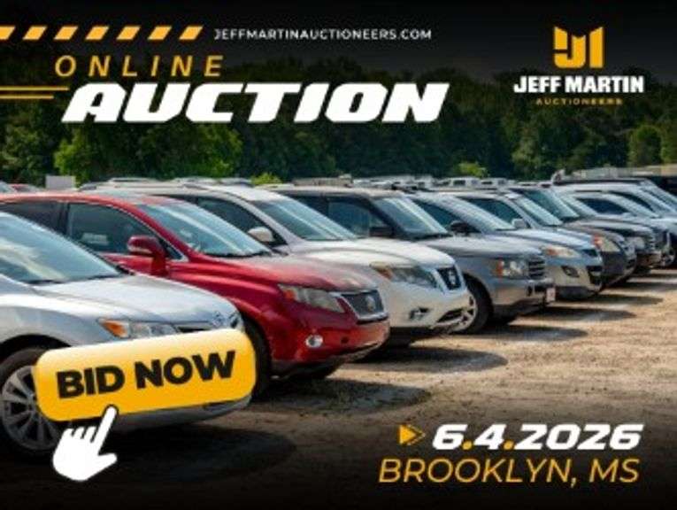 ONLINE ONLY - SOUTH MISSISSIPPI AUTO AUCTION FEATURING VEHICLES, BOATS, MOTORCYCLES, RV’S - BEGINS CLOSING THURSDAY, JUNE 4TH @ 12:00 PM