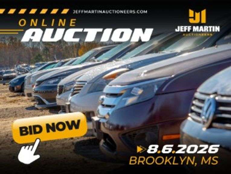 ONLINE ONLY - SOUTH MISSISSIPPI AUTO AUCTION FEATURING VEHICLES, BOATS, MOTORCYCLES, RV’S - BEGINS CLOSING THURSDAY, AUGUST 6TH @ 12:00 PM CT