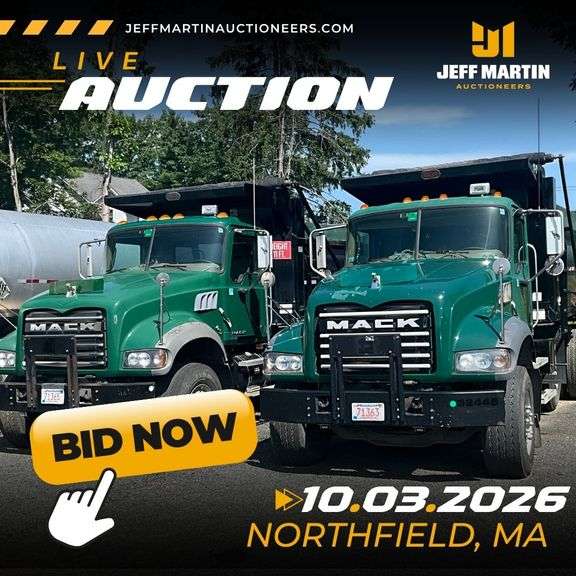 NORTHEAST US LIVE & ONLINE PUBLIC AUCTION - OCTOBER 3RD @ 9AM ET