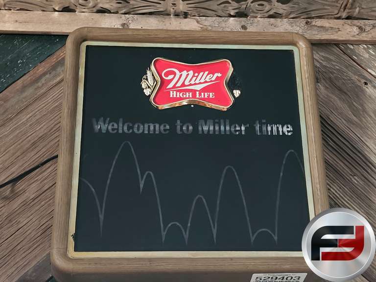 MILLER HIGH LIFE LIGHT UP SIGN, WELCOME TO MILLER TIME