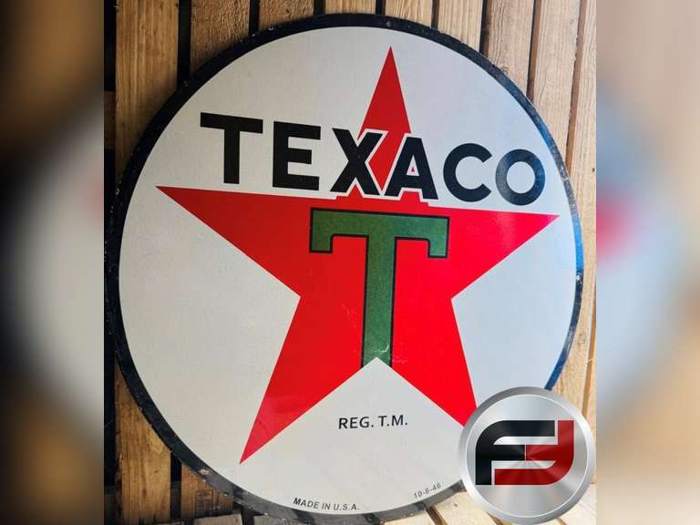 TEXACO METAL SIGN, 30" SINGLE SIDED