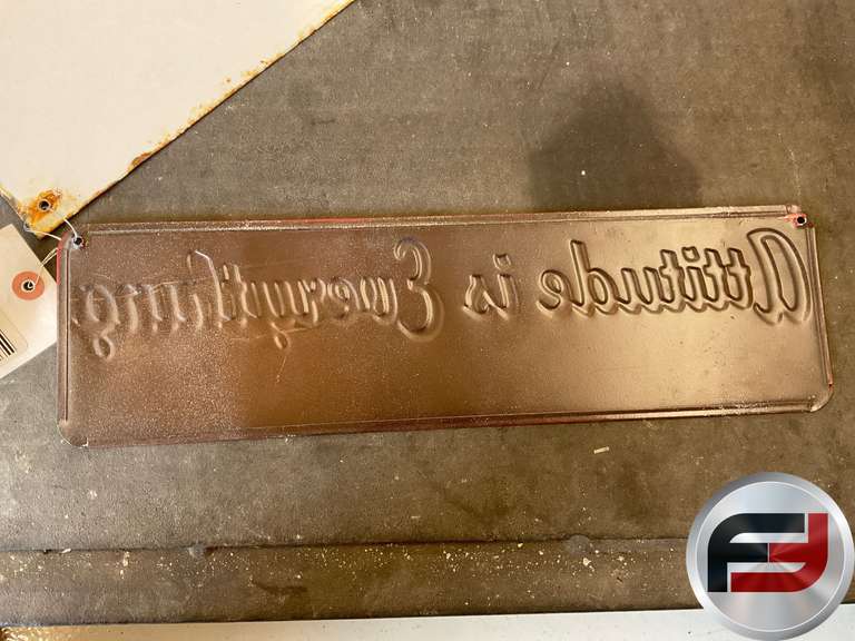 BUZ’S ROUTE 66 STOP ENAMEL SIGN, 12” X 8”, ATTITUDE