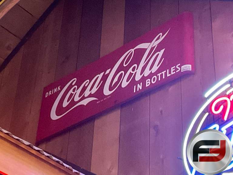 COCA-COLA EMBOSSED SIGN, 67" X 24"