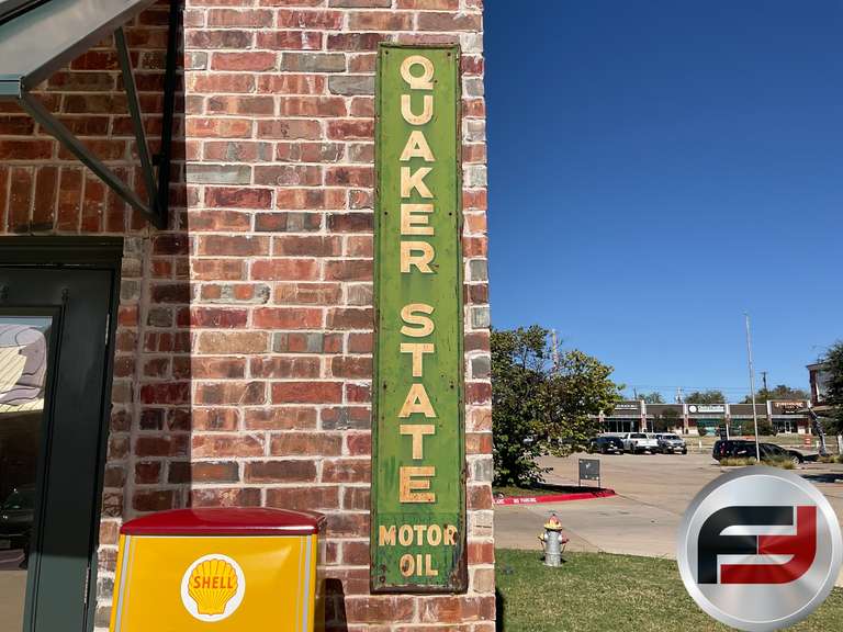 QUAKER STATE EMBOSSED SIGN, 72” X 12”
