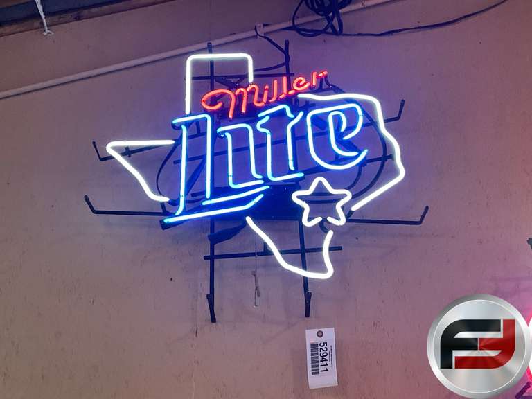 MILLER LITE TEXAS NEON SIGN, 30" X 30"
