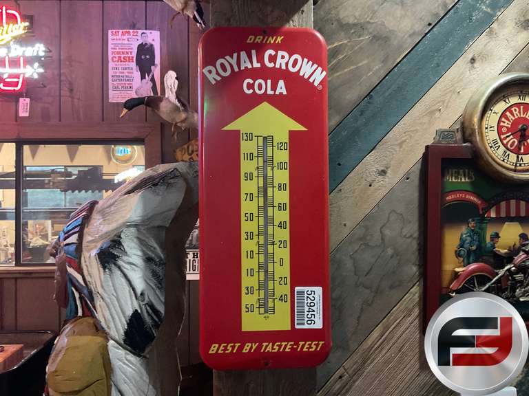 ROYAL CROWN COLA TIN THERMOMETER