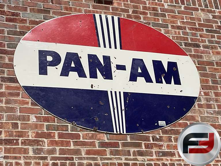 PAN-AM OIL AND GAS PORCELAIN SIGN, 83” X 60”