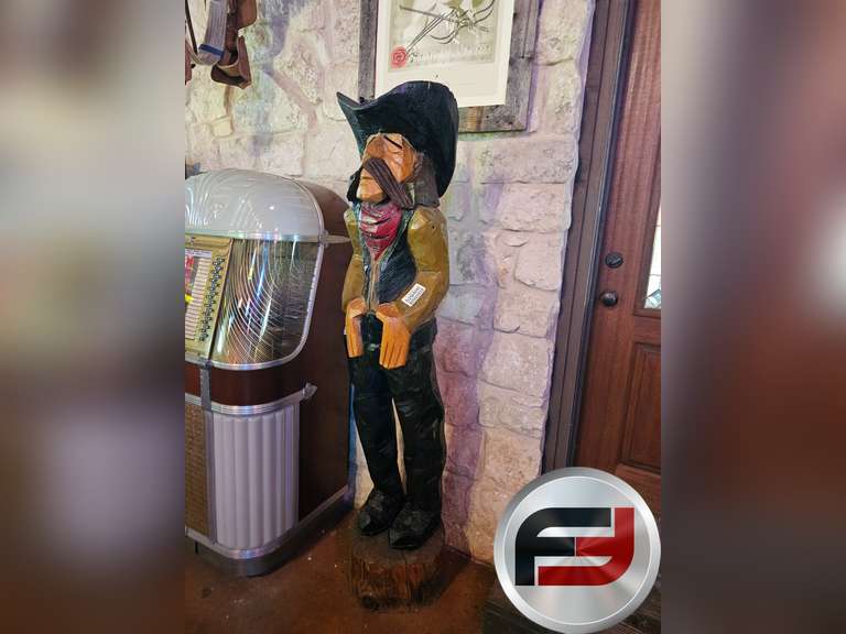 6' WOOD CARVED COWBOY