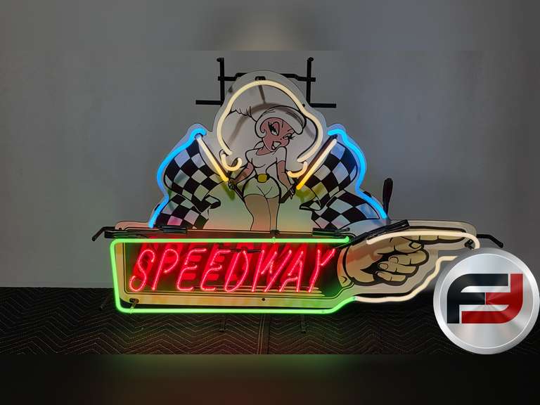 SPEEDWAY NEON SIGN, 22" X 36"