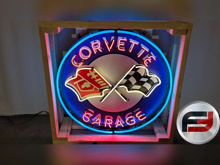CORVETTE NEON SIGN, 36" X 36"