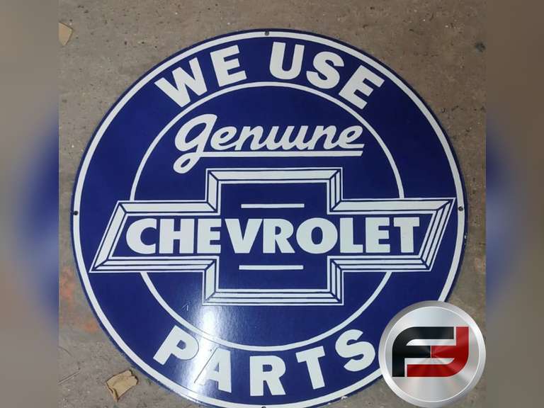 CHEVROLET PORCELAIN SIGN, 30" AND SINGLE SIDED