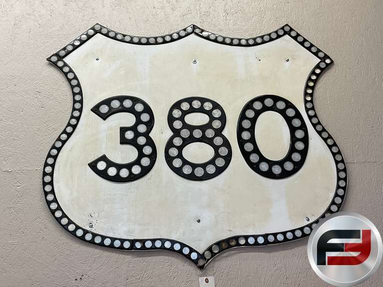 TEXAS STATE ROAD 380 METAL, 36” X 41”