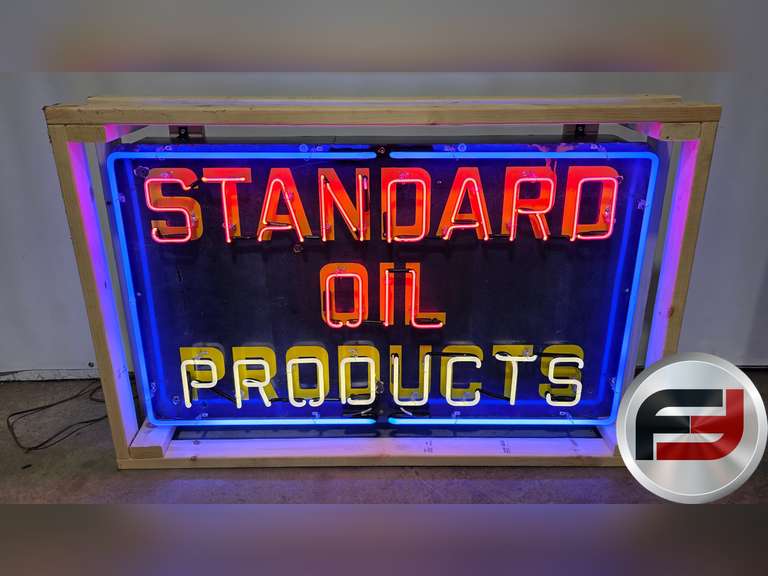 ORIGINAL STANDARD OIL PORCELAIN NEON SIGN, 31" X 57", NEW