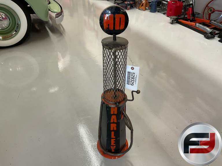 MINIATURE HARLEY PUMP, METAL, 32” TALL