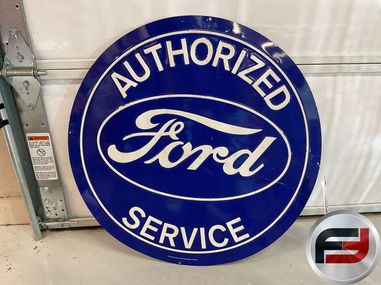 FORD AUTHORIZED SERVICE ALUMINUM EMBOSSED SIGN, 24”