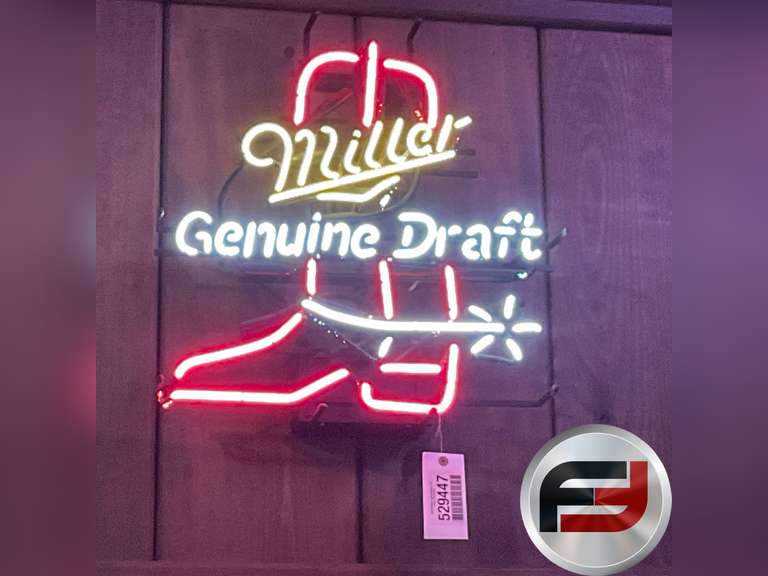 MILLER GENUINE DRAFT COWBOY BOOT NEON SIGN