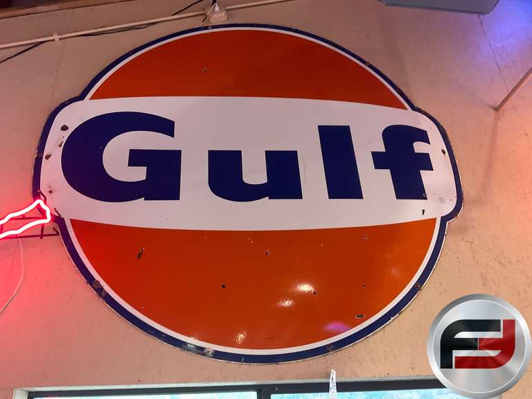 GULF PORCELAIN SIGN, 80" X 72"