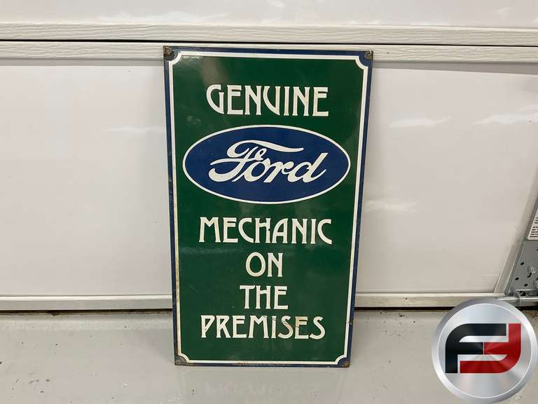 FORD GENUINE MECHANIC ON SITE TIN SIGN, 11” X 19”