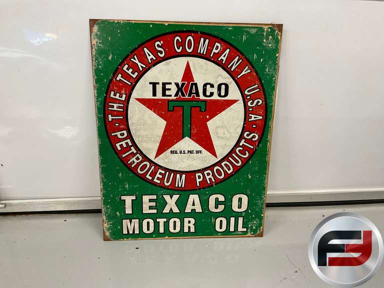 TEXAS MOTOR OIL TIN SIGN, 12” X 16”