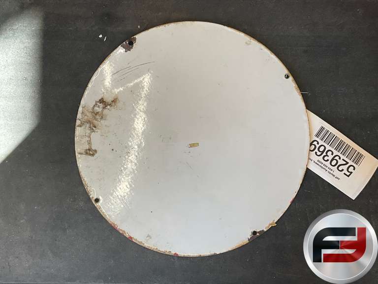 SINCLAIR AIRCRAFT ENAMEL SIGN, 12” DIAM.