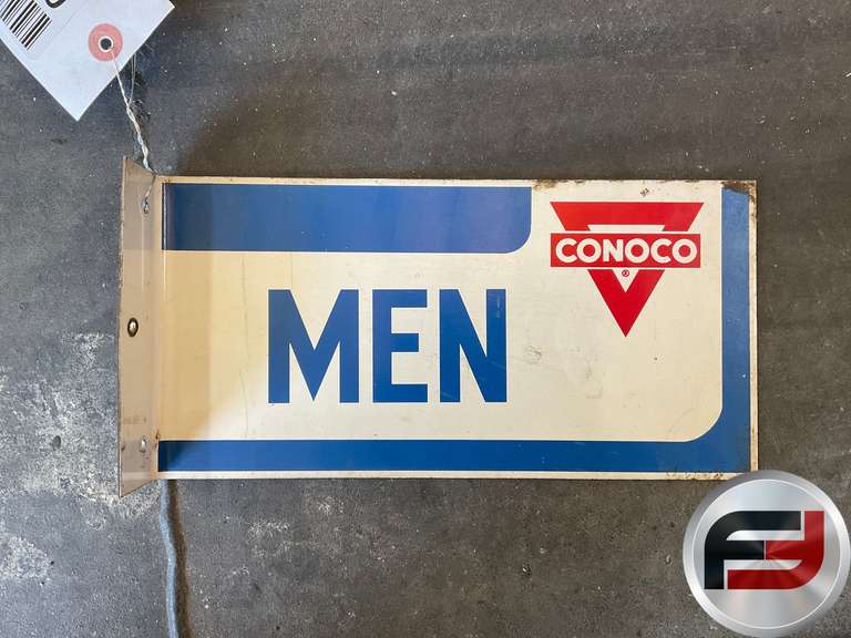 CONOCO MEN‘S RESTROOM FLANGE SIGN, 10” X 5”