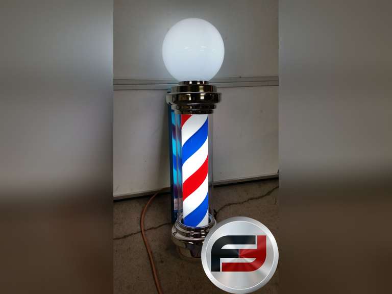 BARBER POLE, 32", LIGHTS AND SPINS