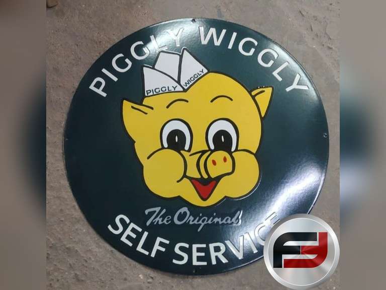 PIGGLY WIGGLY SELF SERVICE SIGN, 30" SINGLE SIDED