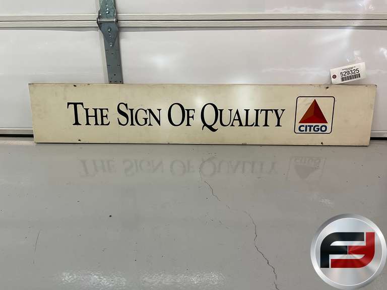 CITGO, THE SIGN OF QUALITY TIN SIGN, 54” X 9”