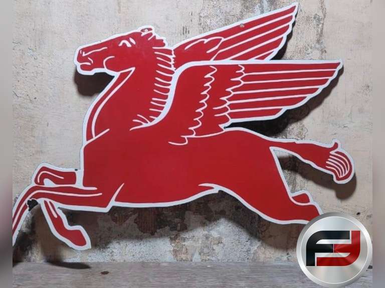 MOBIL GAS PEGASUS SIGN, APPX 60” LONG AND 48” AT