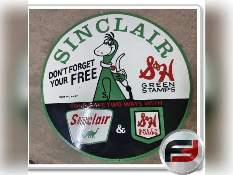SINCLAIR METAL SIGN, 30" SINGLE SIDED