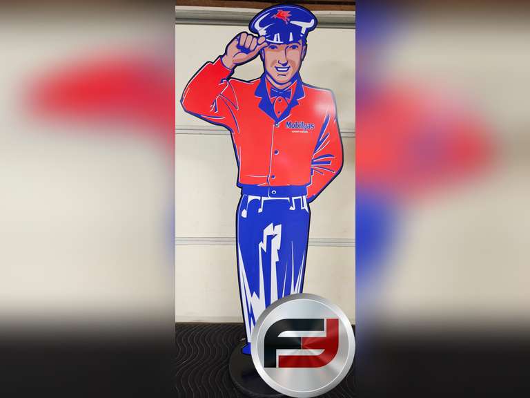 MOBILGAS SERVICE STATION ATTENDANT, 22" X 49"